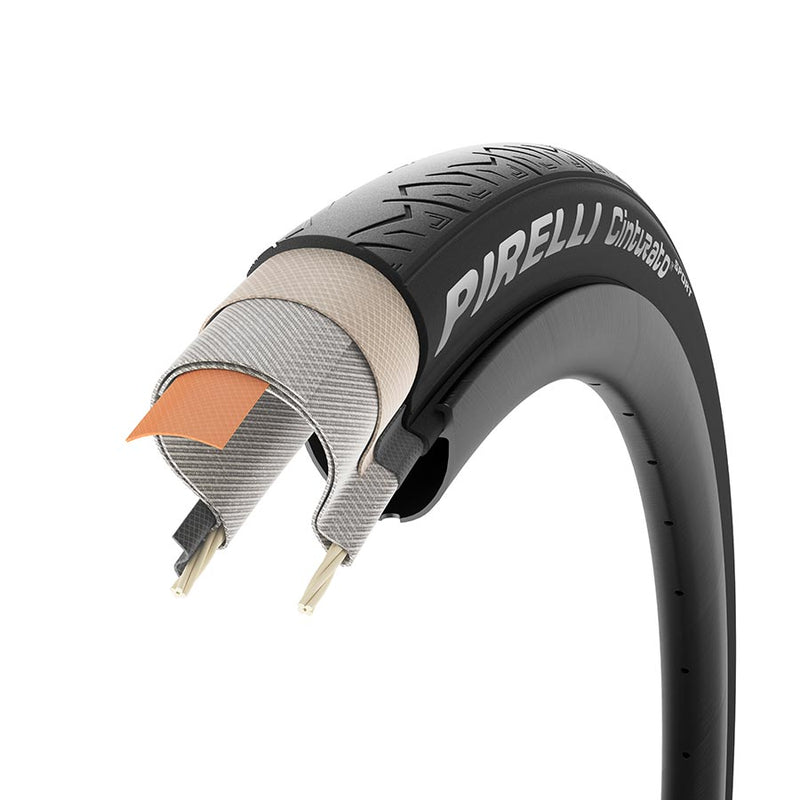 Pirelli, Cinturato Sport, Road Tire, 700x35C, Folding, Clincher, PRO, TechWALL+, 60, Black