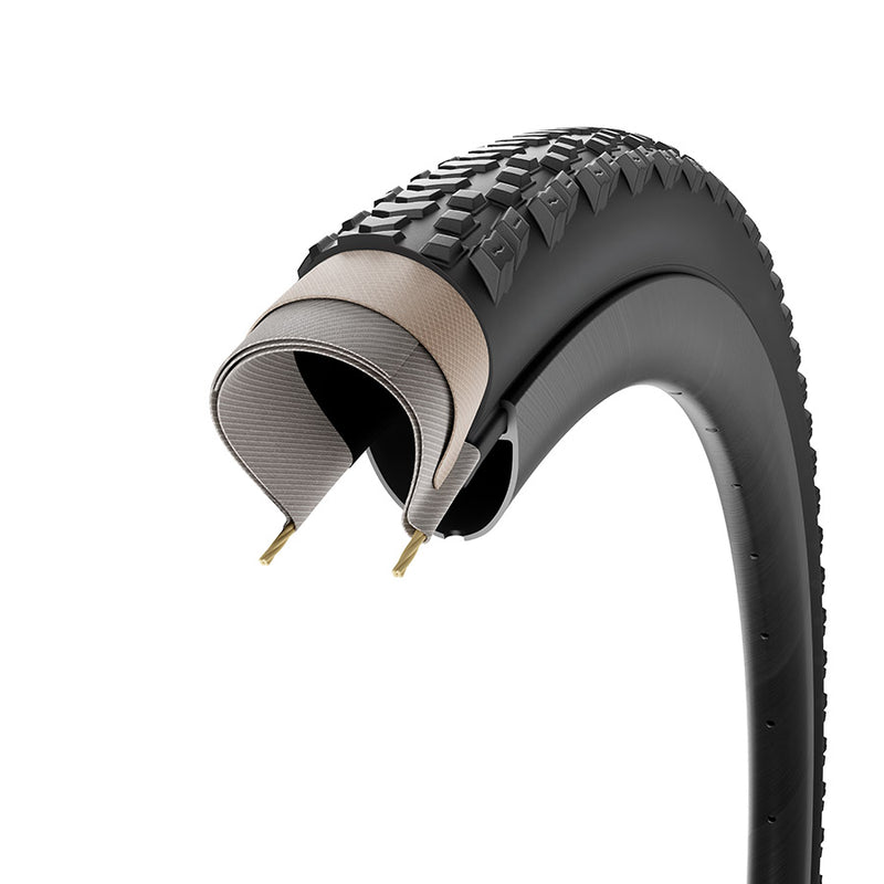 Pirelli, Cinturato Gravel RM P-Line, Gravel Tire, 700x40C, Folding, Tubeless Ready, SpeedGrip, TechWALL, 60TPI, Black